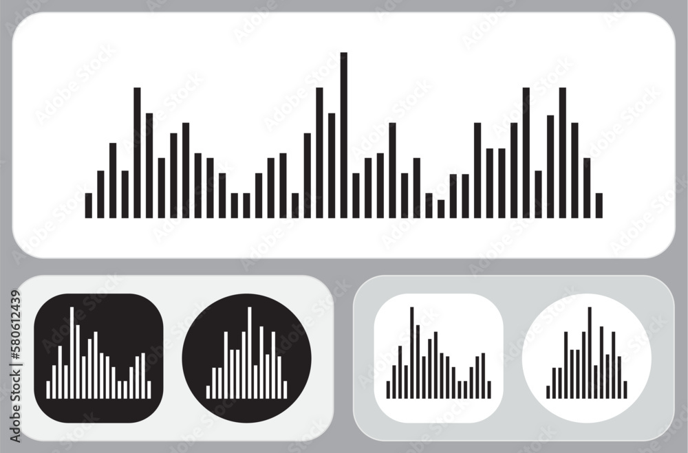 Sound Wave EQ Equalizer Icons and Widget Design. Vector.