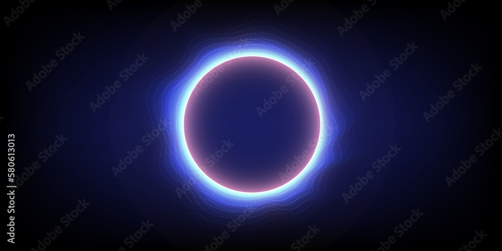 Abstract technology concept background with sphere ring and dotted line wave pattern. Abstract technology concept background with sphere ring and dotted line wave pattern.