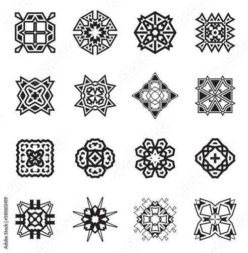 Set of Sacred geometry elements. Alchemy, religion, philosophy, hipster elements. Geometric shapes.