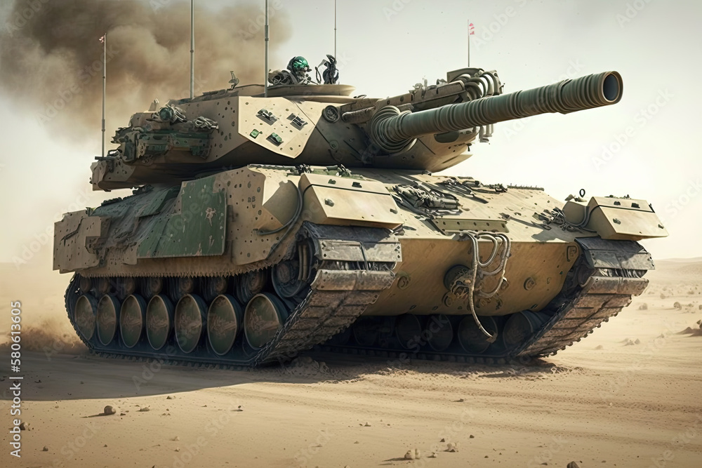 Heavy armored tank on an isolated background.Generative ai Heavy armored tank on an isolated background.Generative ai