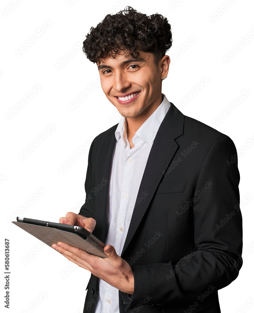 Young hispanic business man holding a tablet Young hispanic business man holding a tablet