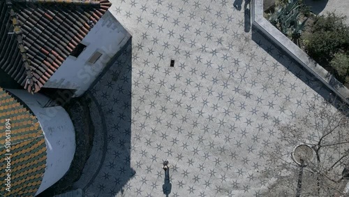 aerial view of the sightseeing tour and close-up view of the ancient mosaic floor, a masterpiece of colourful design, craftsmanship and timeless beauty.