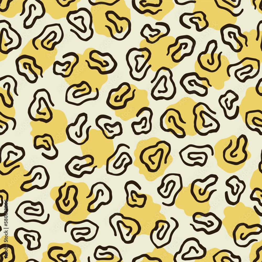 Graphic Bold Yellow Geometric Spiral Seamless Vector Repeat Pattern