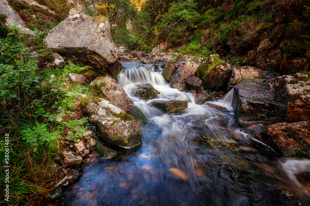 Cascades near Wailing Widow Falls, Assynt, Scotland Cascades near Wailing Widow Falls, Assynt, Scotland