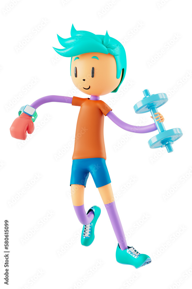 person cartoon character boy and girl with sports objects. 3d illustration. fitness activity action. man in a sports game. healthy concept. 3d ball. exercise action.smartphone smartwatch design. person cartoon character boy and girl with sports objects. 3d illustration. fitness activity action. man in a sports game. healthy concept. 3d ball. exercise action.smartphone smartwatch design.