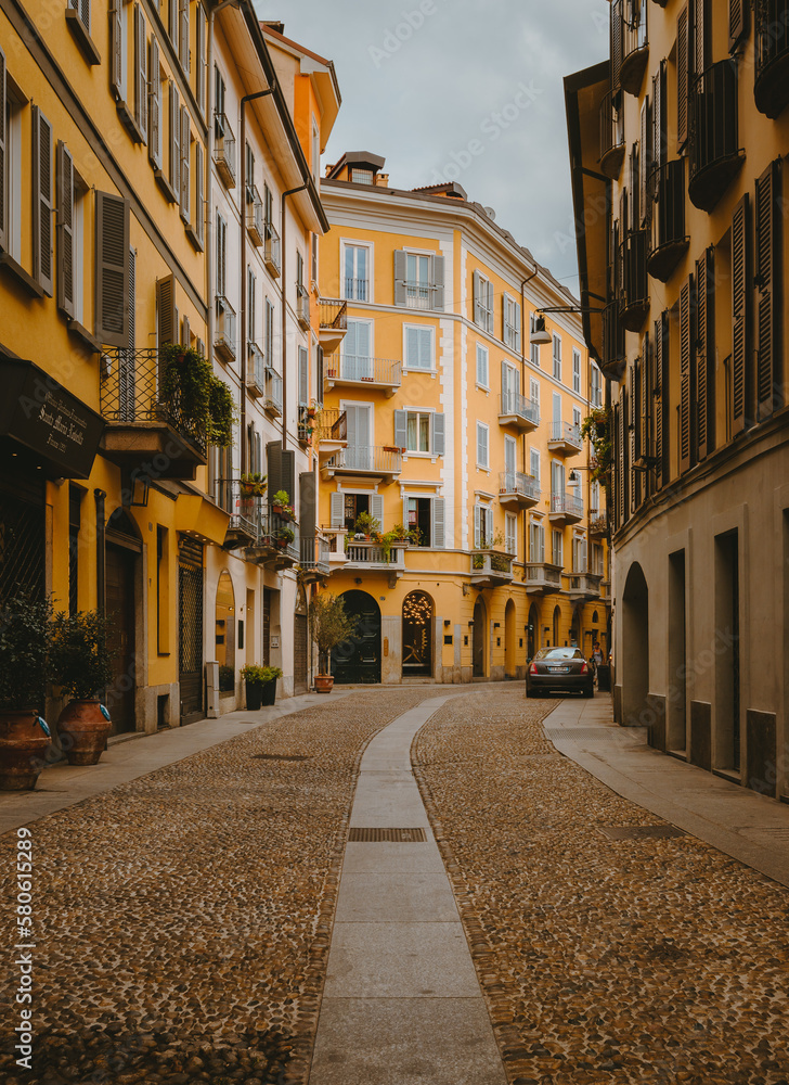 Alley in Milan's famous Brera district Alley in Milan's famous Brera district