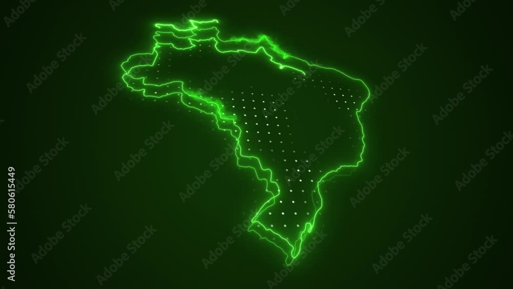 3D Neon Green Brazil Map Borders Outline Loop Background. Neon Green Colored Brazil Map Borders Outline Seamless Loop Dark Background. Brazil Neon Map Borders Outline. 3D Neon Green Brazil Map Borders Outline Loop Background. Neon Green Colored Brazil Map Borders Outline Seamless Loop Dark Background. Brazil Neon Map Borders Outline.
