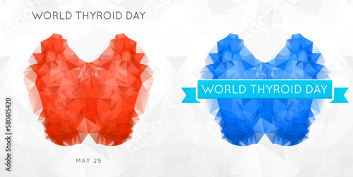 World Thyroid Day Set. Thyroid Solidarity Day. Vector Illustration.