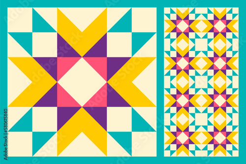 Abstract geometric pattern inspired by duvet quilting
