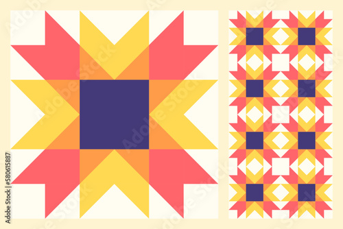 Abstract geometric pattern inspired by duvet quilting