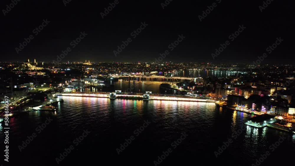 Istanbul bridges at night. Bosphorus at night. Istanbul night aerial. Istanbul bridges at night. Bosphorus at night. Istanbul night aerial.