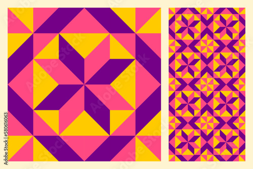 Abstract geometric pattern inspired by duvet quilting
