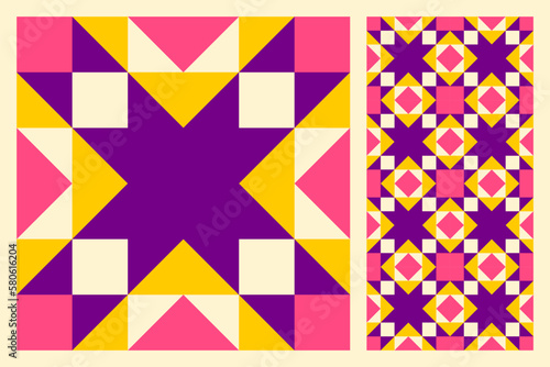 Abstract geometric pattern inspired by duvet quilting