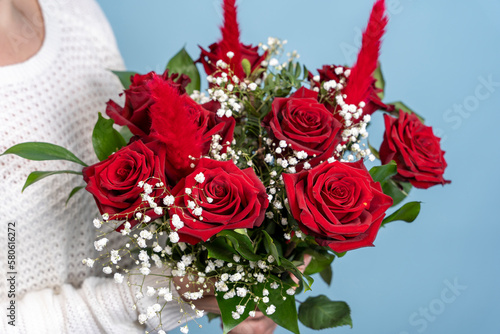 beautiful bouquet of fresh red roses. Congratulations on Mother s Day