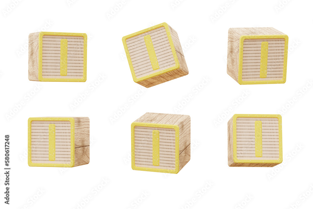 3d box wood alphabet, in six angle view 3d box wood alphabet, in six angle view