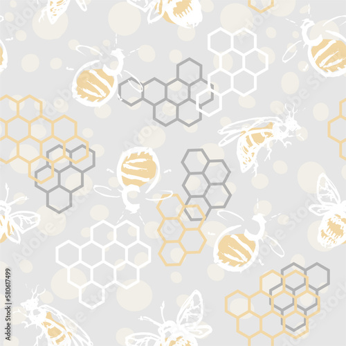 Doodle insects. Collection with spring and summer insects, bugs and bees many species in hand-drawn style . Seamless pattern with insects. 
