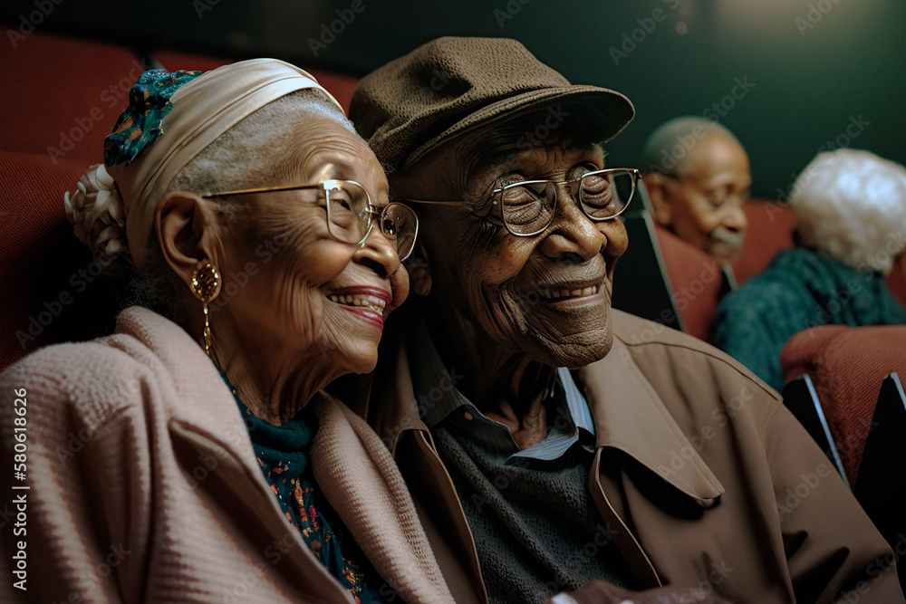 African American couple at the cinema,generated by AI