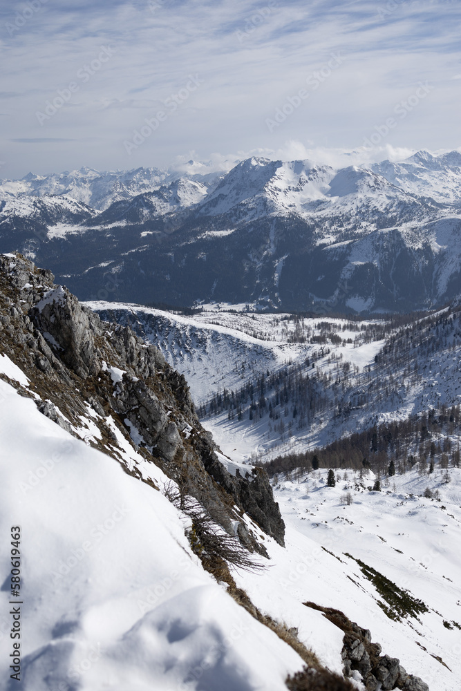 snow covered mountains