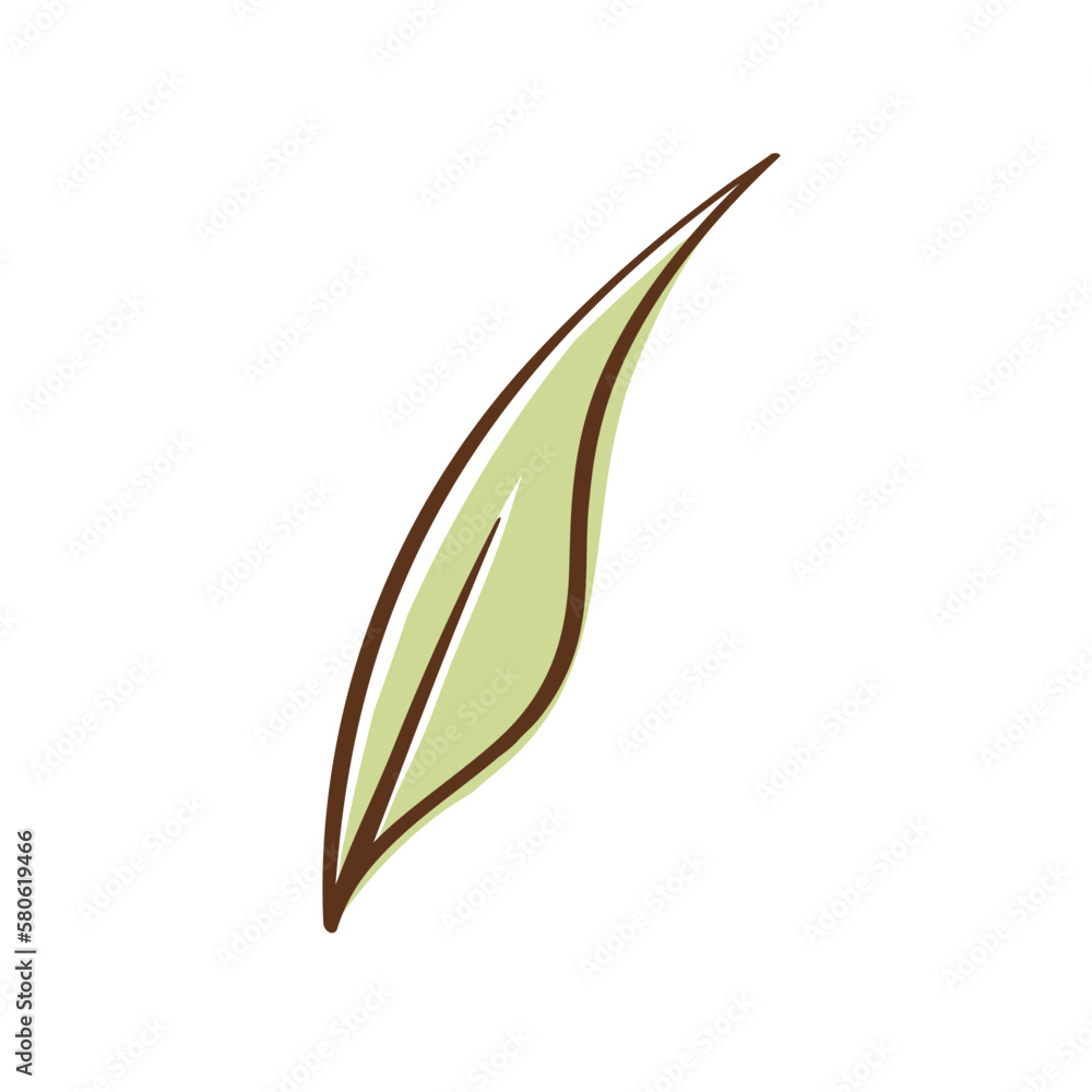 Cute floral botanical abstract leaf. Boho doodle vector illustrations.