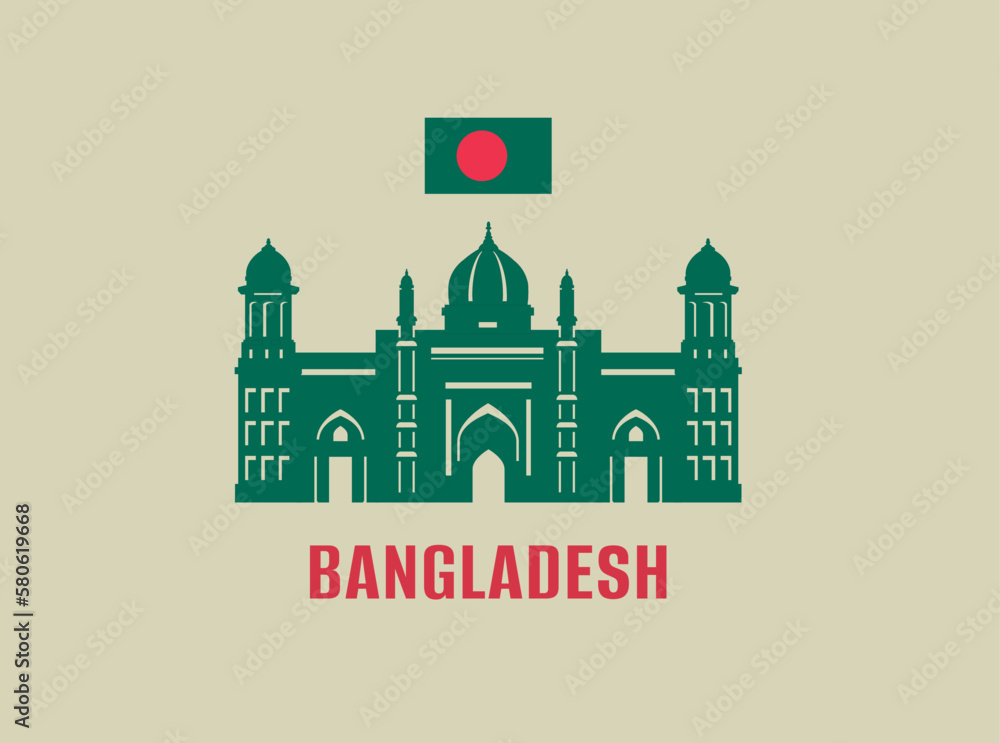 Bangladesh. Vector Illustration. Business Travel and Tourism Concept with Historic Buildings.