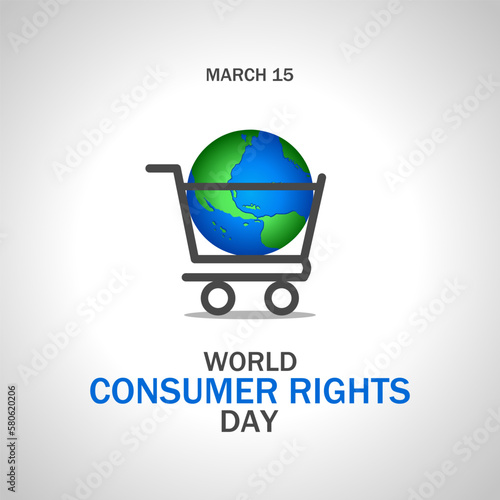 World consumer rights day theme template. Vector illustration. Suitable for Poster, Banners, campaign and greeting card. 