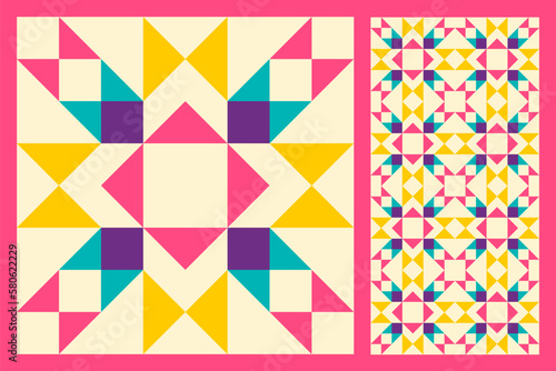 Abstract geometric pattern inspired by duvet quilting