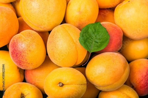 Fresh ripe tasty sweet orange apricots fruits