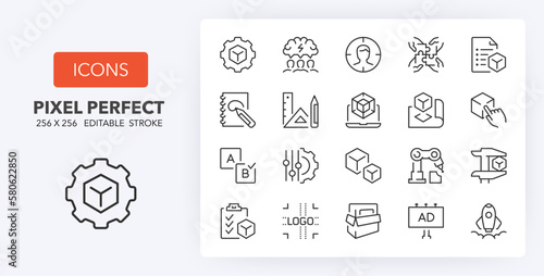 product development line icons 256 x 256