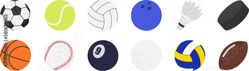 Sports balls collection. Vector illustration