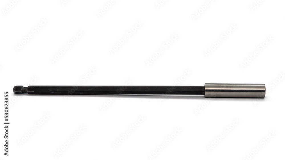 Long screwdriver bits holder isolated on white Long screwdriver bits holder isolated on white