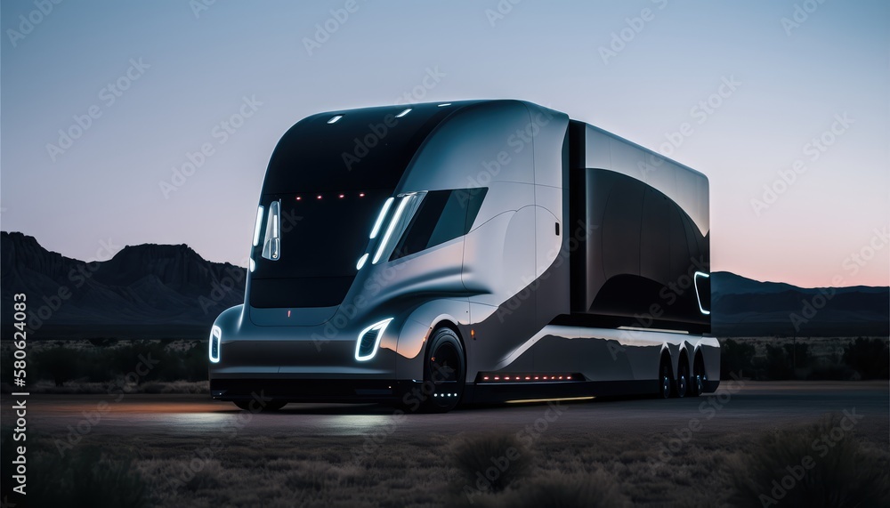 Futuristic Autonomous Tesla Semi RV with All Glass Windows for Epic ...