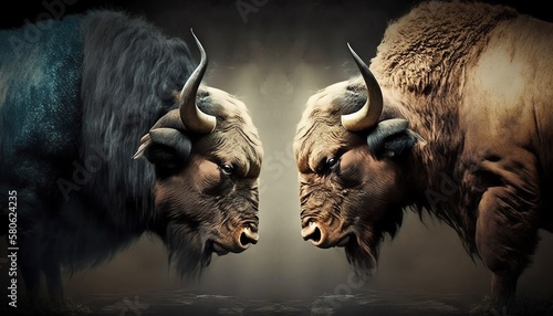 two angry buffaloes pinterest Generative AI