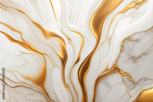 Unveiling the Elegance: A Golden White Marble Background Texture Pattern Design for Your Next Project, Generative AI.