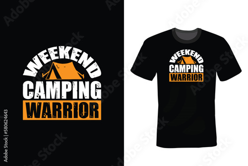 Weekend Camping Warrior, Camping T shirt design, vintage, typography