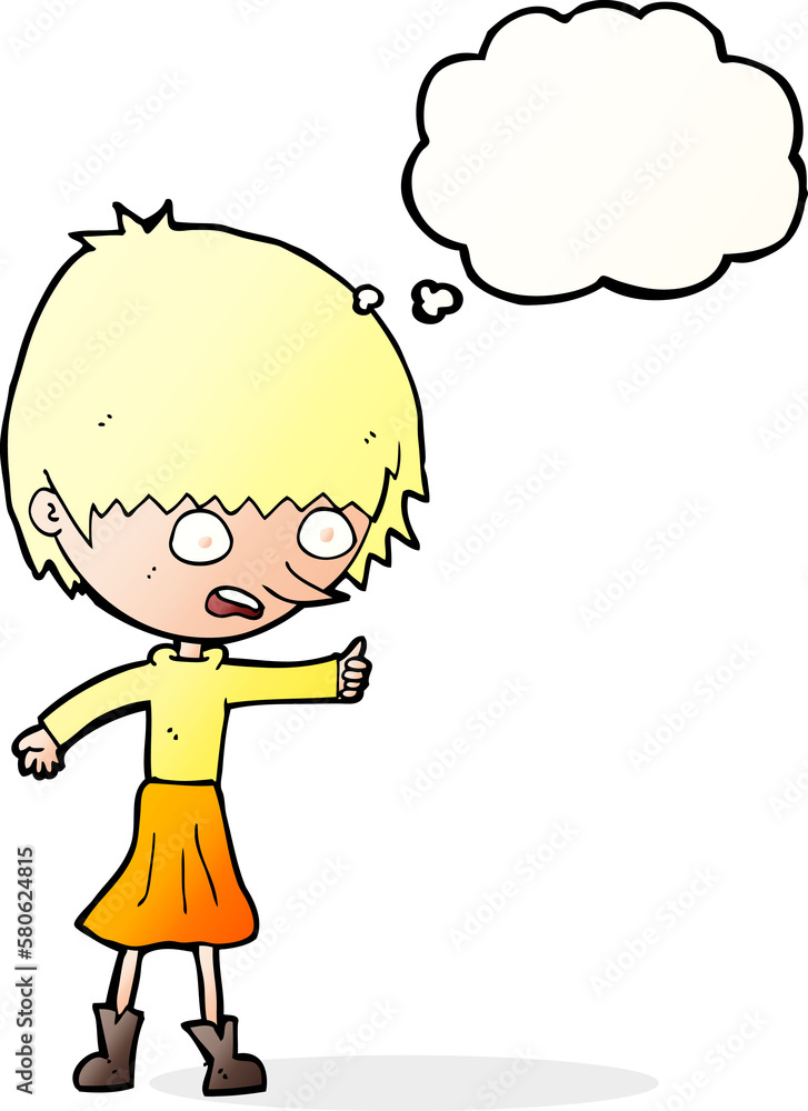 cartoon woman stressing out with thought bubble cartoon woman stressing out with thought bubble