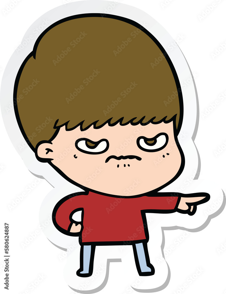 sticker of a cartoon boy sticker of a cartoon boy
