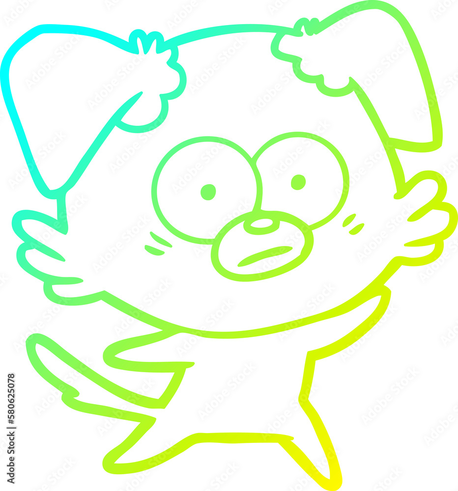 cold gradient line drawing nervous dog cartoon cold gradient line drawing nervous dog cartoon