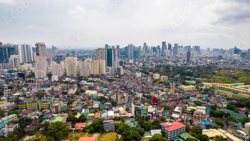 Mandaluyong  Metro Manila  Philippines - Aerial of Mandaluyong  and the nearby Makati skyline.