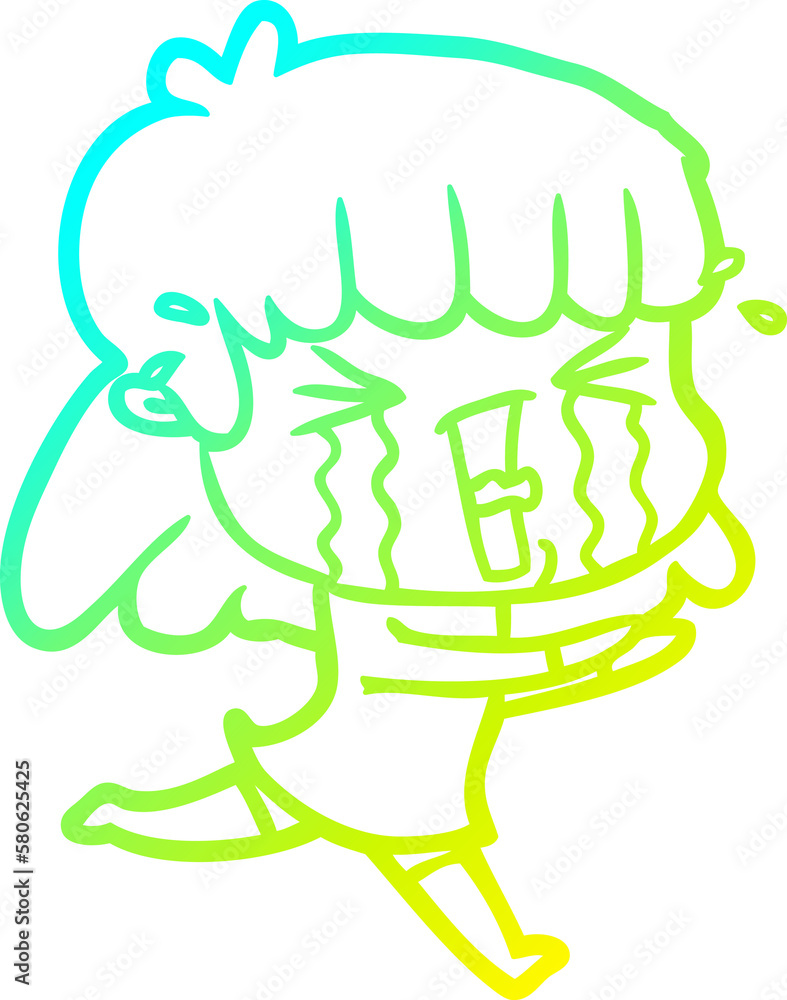 cold gradient line drawing cartoon woman in tears cold gradient line drawing cartoon woman in tears