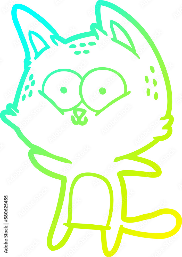 cold gradient line drawing cartoon cat cold gradient line drawing cartoon cat