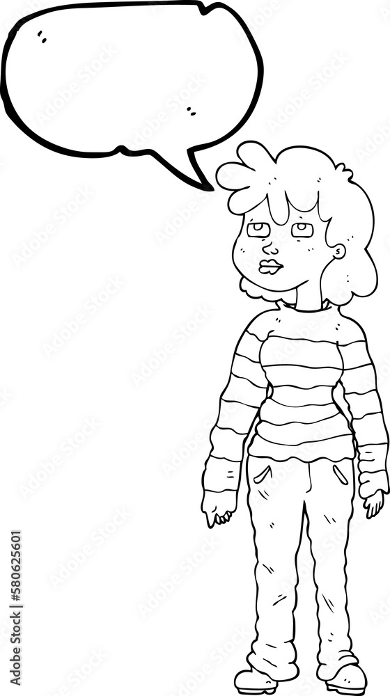 speech bubble cartoon woman in casual clothes speech bubble cartoon woman in casual clothes