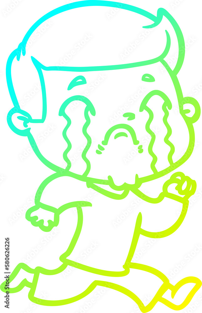 cold gradient line drawing cartoon man crying cold gradient line drawing cartoon man crying