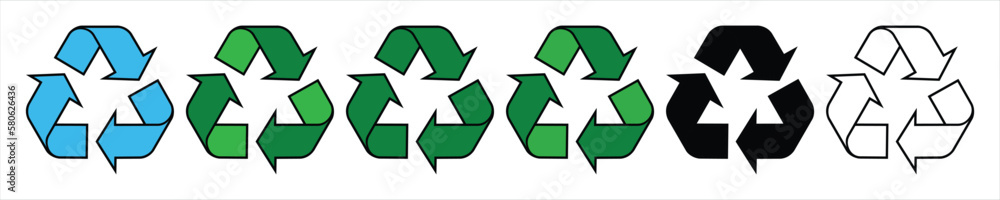 Recycle Logo Clockwise Rotation Mega set of recycle icons. Different green recycling and rotation arrow ...