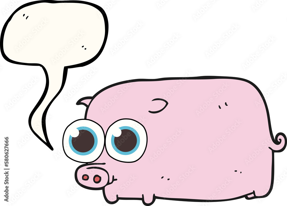 speech bubble cartoon piglet with big pretty eyes speech bubble cartoon piglet with big pretty eyes