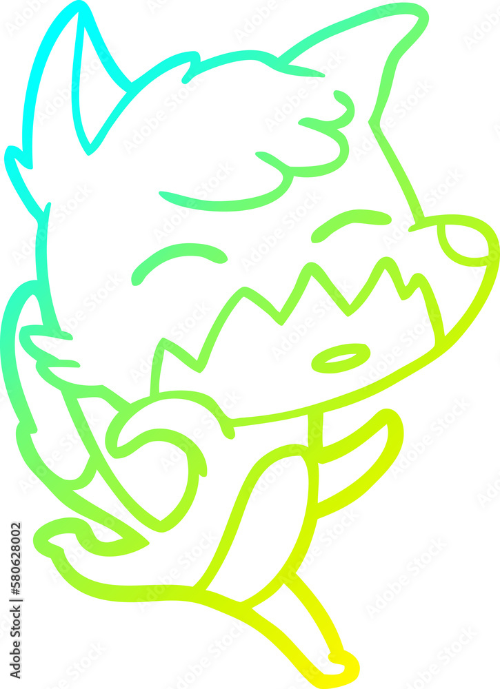 cold gradient line drawing cartoon fox cold gradient line drawing cartoon fox