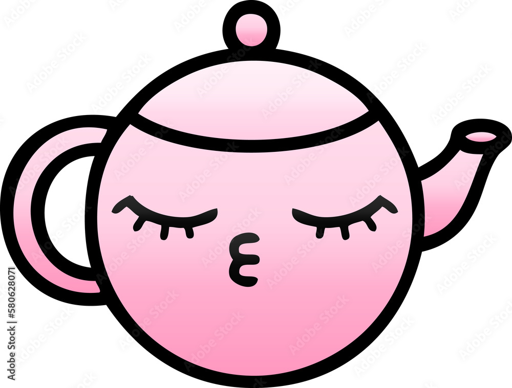 Obraz premium gradient shaded cartoon teapot