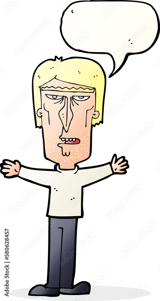 Fototapeta premium cartoon angry man with speech bubble