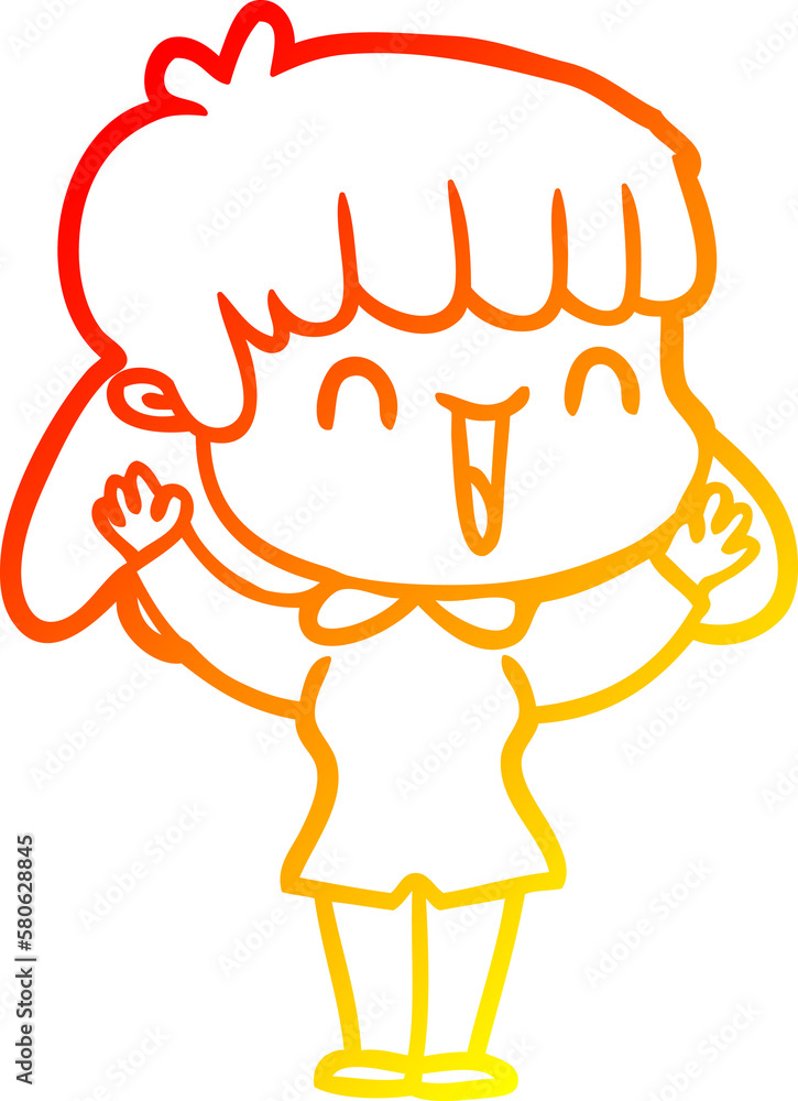 warm gradient line drawing cartoon woman warm gradient line drawing cartoon woman