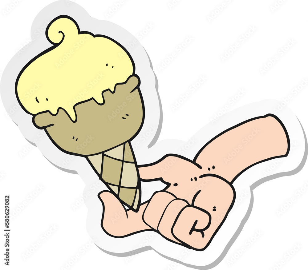 sticker of a cartoon ice cream sticker of a cartoon ice cream