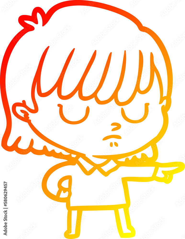 warm gradient line drawing cartoon woman warm gradient line drawing cartoon woman